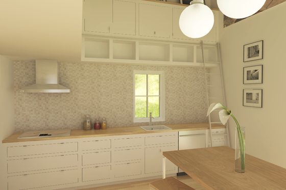 Interior - Kitchen for Modern House Plan #914-1 - 1 bed, 1 bath