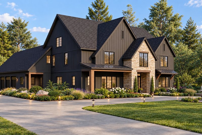 Dream House Plan - Exterior - Front Elevation 2 for Farmhouse House Plan #932-1461 - 5 bed, 5.5 bath
