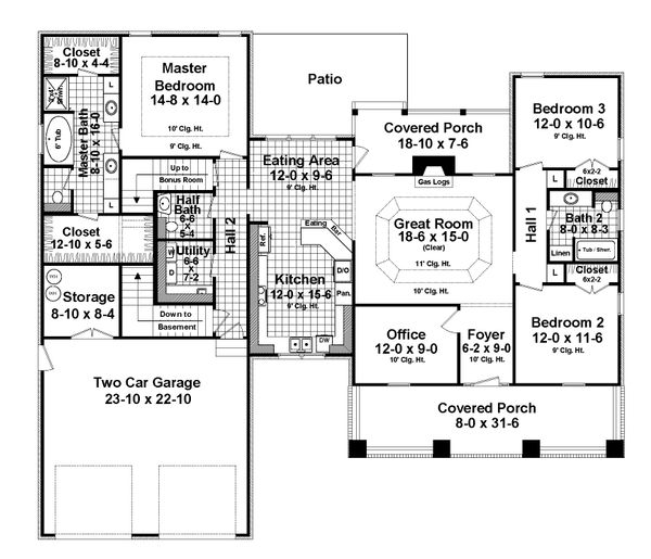 Craftsman Floor Plan - Main Floor Plan #21-359