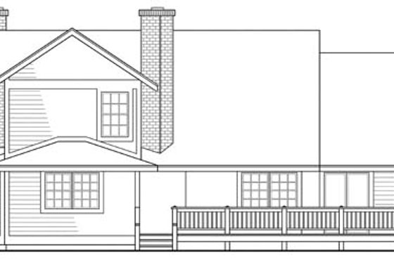 Exterior - Rear Elevation for Traditional House Plan #124-109 - 3 bed, 2.5 bath