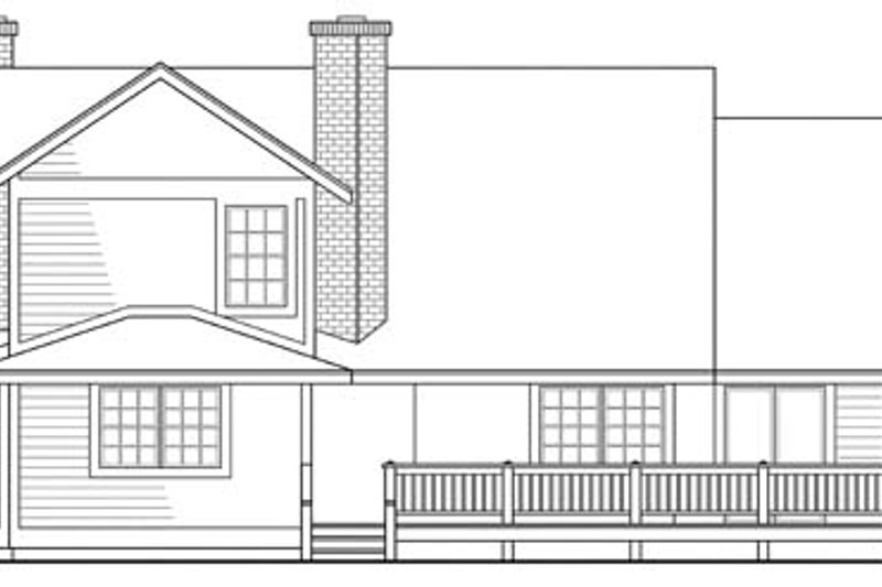Home Plan - Exterior - Rear Elevation for Traditional House Plan #124-109 - 3 bed, 2.5 bath
