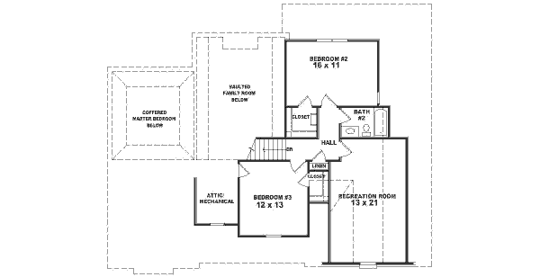 Traditional Floor Plan - Upper Floor Plan #81-233