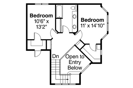 Floor Plan - Upper Floor for Country House Plan #124-173 - 3 bed, 2.5 bath