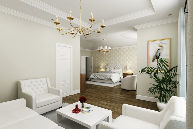 House Blueprint - Interior - Master Bedroom for Contemporary House Plan #45-611 - 4 bed, 4.5 bath