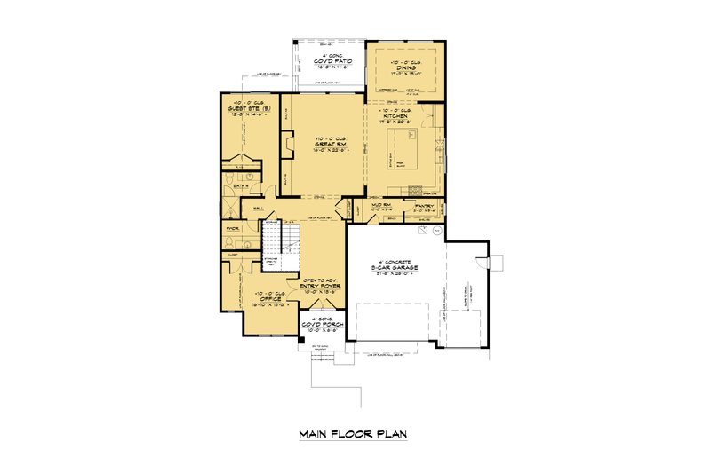 Dream House Plan - Floor Plan - Main Floor for Traditional House Plan #1066-170 - 5 bed, 4.5 bath