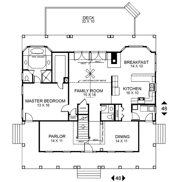 Farmhouse Floor Plan - Main Floor Plan #56-175
