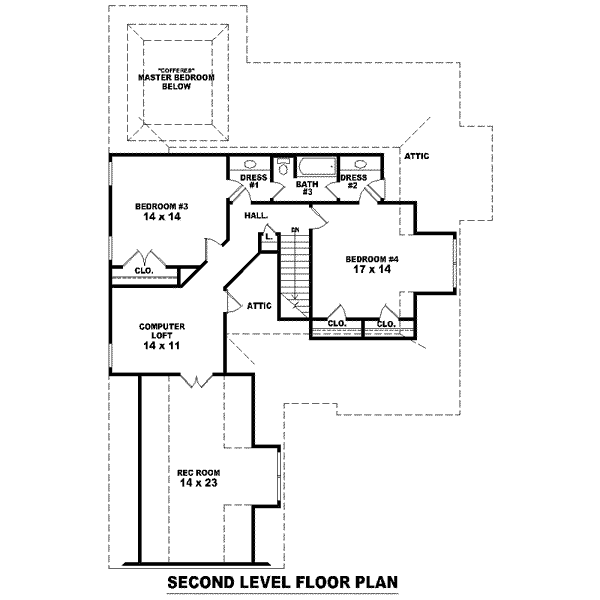 European Floor Plan - Upper Floor Plan #81-1504