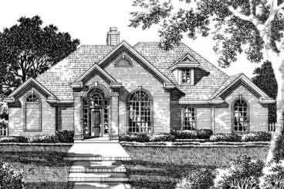 Exterior - Front Elevation for European House Plan #141-108 - 4 bed, 2.5 bath