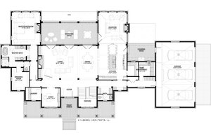 Floor Plan - Main Floor for Farmhouse House Plan #928-313 - 4 bed, 4.5 bath