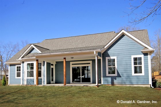 Exterior - Rear Elevation for Country House Plan #929-710 - 3 bed, 2 bath