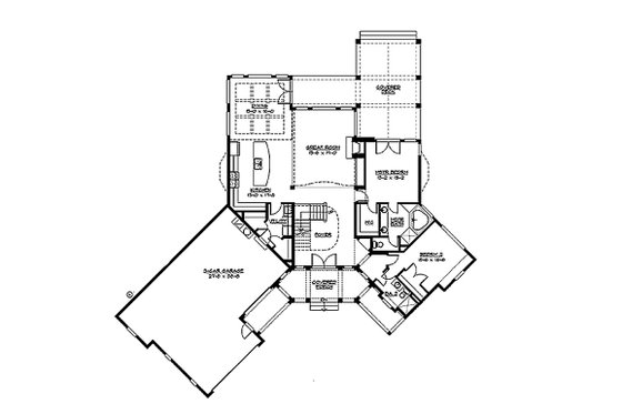 Floor Plan - Main Floor for Craftsman House Plan #132-211 - 4 bed, 4 bath