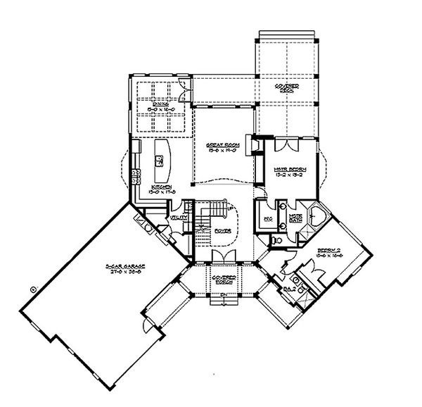Craftsman Floor Plan - Main Floor Plan #132-211