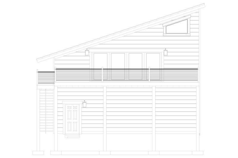 House Design - Exterior - Rear Elevation 2 for Modern House Plan #1060-283, 1.5 bath