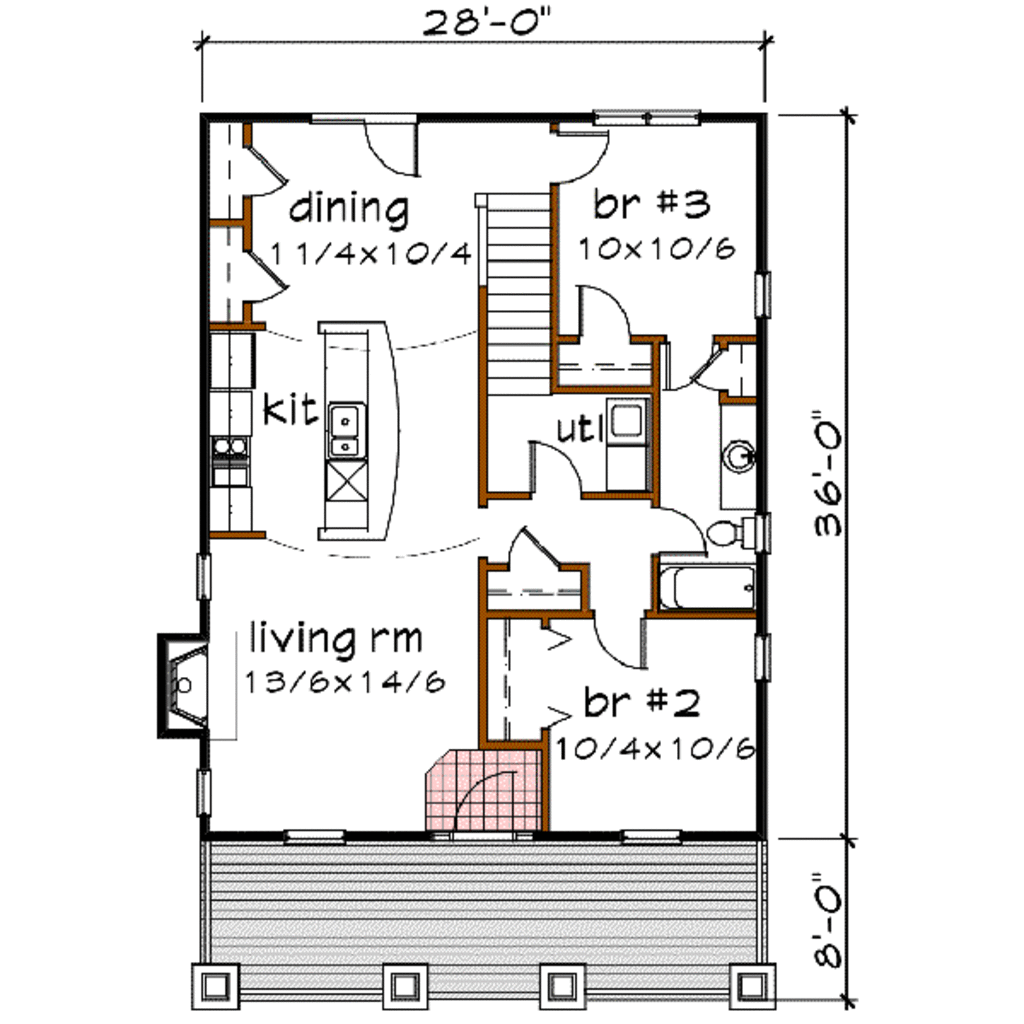 Bungalow Style House Plan 3 Beds 2 Baths 1460 Sqft Plan 79 206