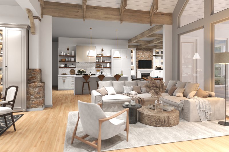 House Blueprint - Interior - Family Room for Traditional House Plan #54-427 - 5 bed, 4.5 bath