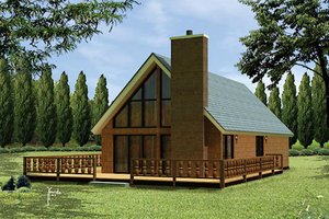 Cottage Exterior - Front Elevation Plan #57-500