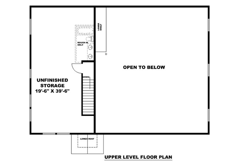 Architectural House Design - Floor Plan - Upper Floor for Craftsman House Plan #117-984 - 1 bed, 1 bath