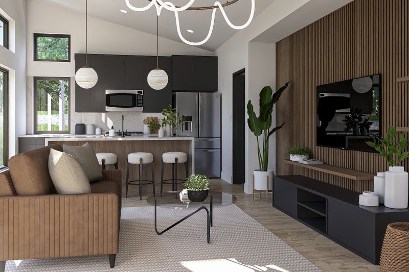 Architectural House Design - Interior - Family Room 1 for Modern House Plan #455-374 - 1 bed, 1 bath