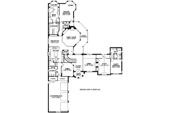 Floor Plan - Main Floor for European House Plan #141-241 - 5 bed, 4.5 bath