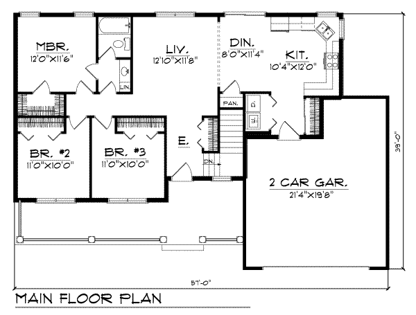 Dream House Plan - Traditional Floor Plan - Main Floor Plan #70-103