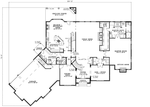 House Plan Design - European Floor Plan - Main Floor Plan #17-642