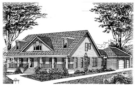 Exterior - Front Elevation for Country House Plan #15-215 - 3 bed, 3.5 bath