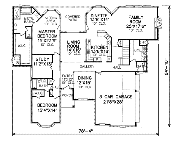 European Floor Plan - Main Floor Plan #65-489