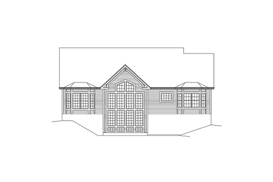 Exterior - Rear Elevation for Ranch House Plan #57-667 - 3 bed, 2 bath