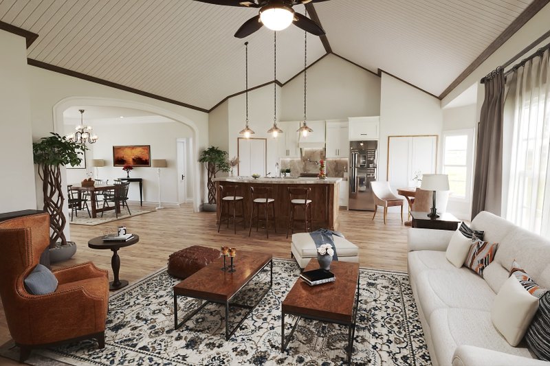 Architectural House Design - Interior - Family Room 1 for Ranch House Plan #54-568 - 3 bed, 2 bath
