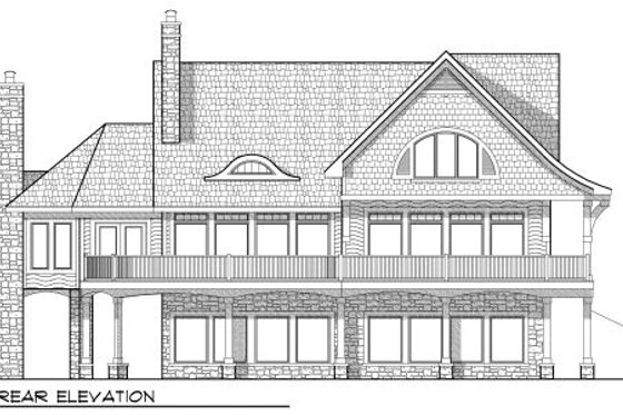 Exterior - Rear Elevation for Craftsman House Plan #70-970 - 4 bed, 4.5 bath