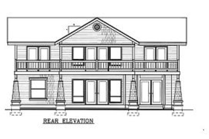 Dream House Plan - Exterior - Rear Elevation for Craftsman House Plan #100-204 - 4 bed, 3.5 bath