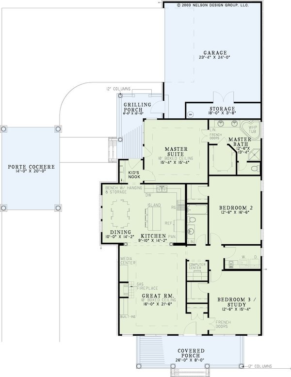 Architectural House Design - Colonial Floor Plan - Main Floor Plan #17-2862