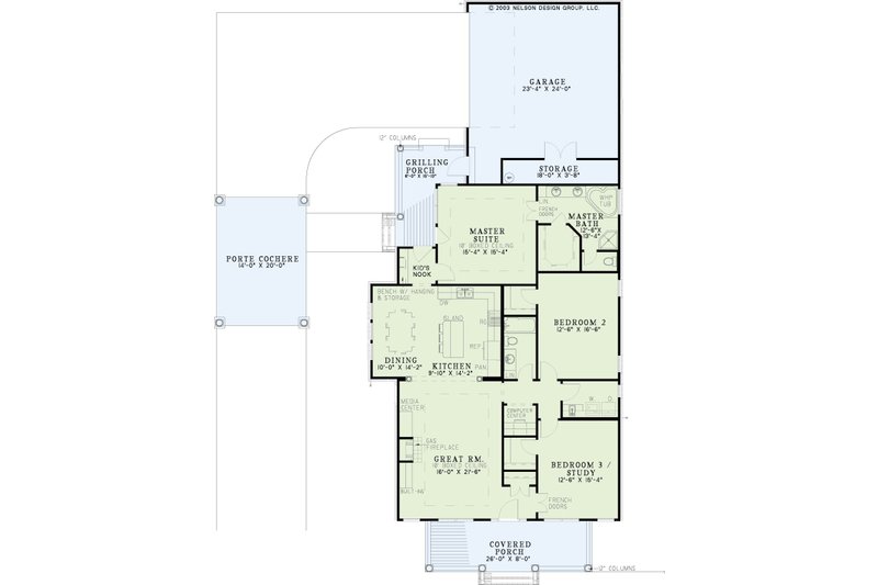 Dream House Plan - Floor Plan - Main Floor for Colonial House Plan #17-2862 - 3 bed, 2 bath