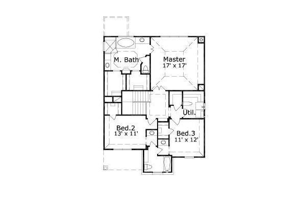 Traditional Floor Plan - Upper Floor Plan #411-379