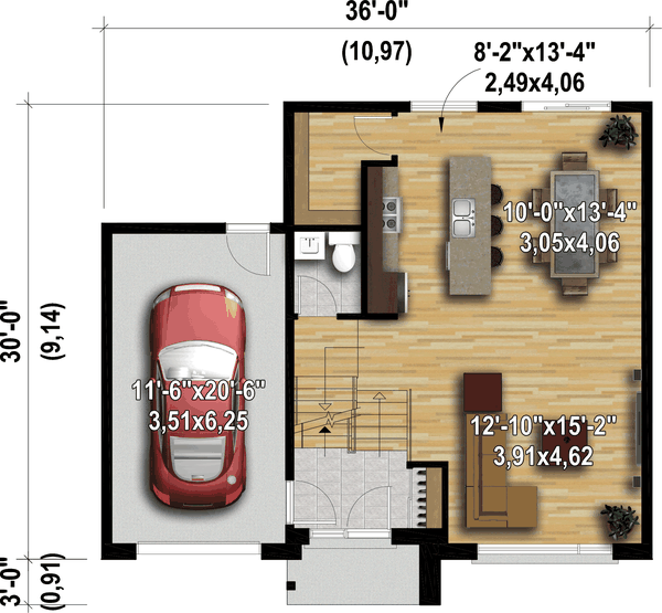 Dream House Plan - Contemporary Floor Plan - Main Floor Plan #25-4916