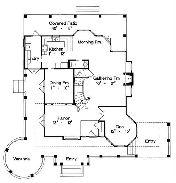Colonial Floor Plan - Main Floor Plan #417-332