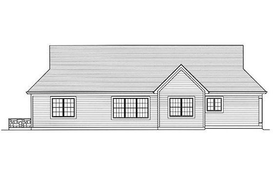 Exterior - Rear Elevation for Traditional House Plan #46-481 - 3 bed, 2 bath