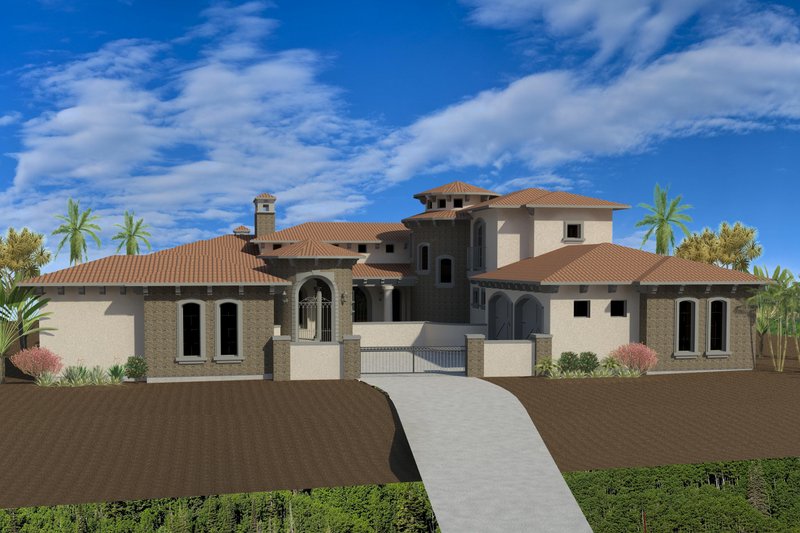 House Blueprint - Mediterranean Exterior - Front Elevation Plan #920-66