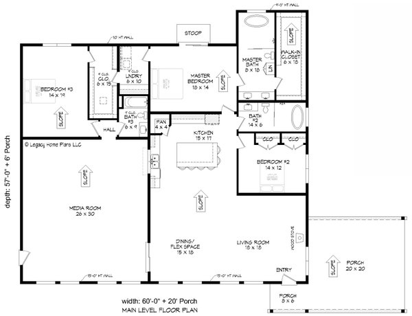 Contemporary Floor Plan - Main Floor Plan #932-641