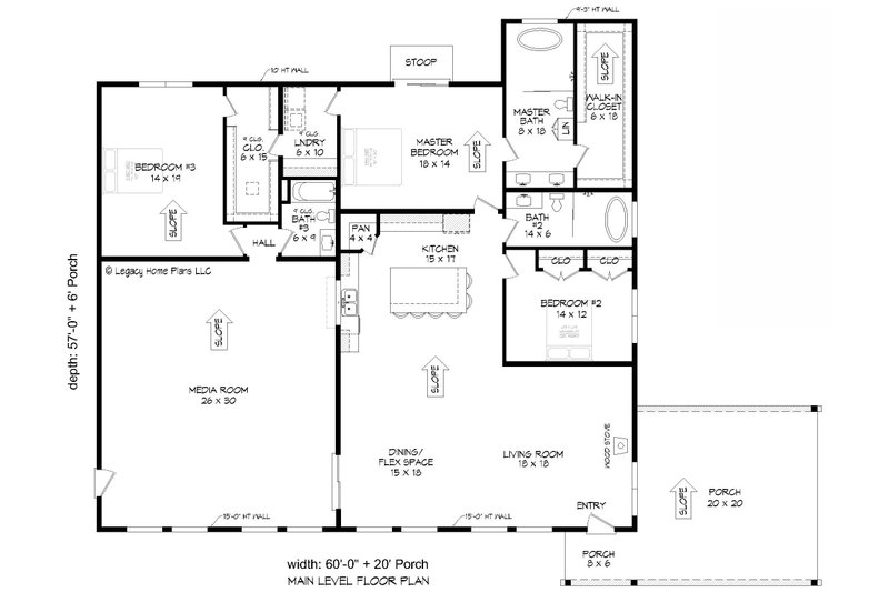 Dream House Plan - Floor Plan - Main Floor for Contemporary House Plan #932-641 - 3 bed, 3 bath