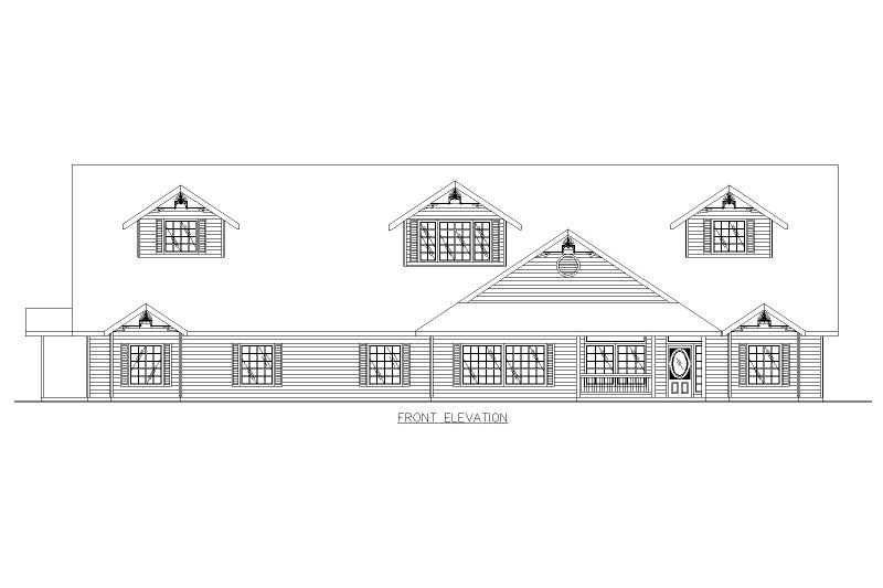 Home Plan - Exterior - Front Elevation 3 for Ranch House Plan #117-261 - 15 bed, 12 bath