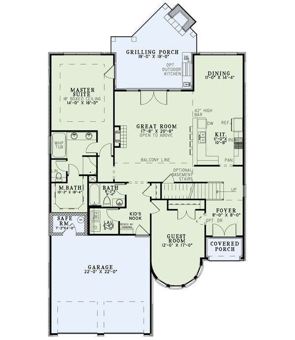 House Plan Design - European Floor Plan - Main Floor Plan #17-2566