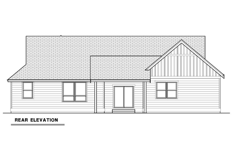 House Plan Design - Exterior - Rear Elevation for Craftsman House Plan #1070-206 - 3 bed, 2 bath