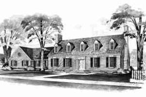 Colonial Exterior - Front Elevation Plan #72-297