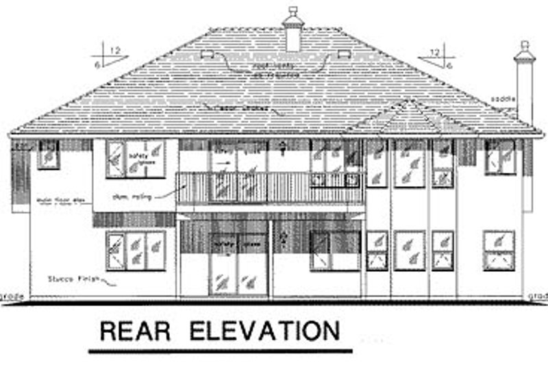 House Plan Design - Exterior - Rear Elevation for European House Plan #18-174 - 3 bed, 2 bath