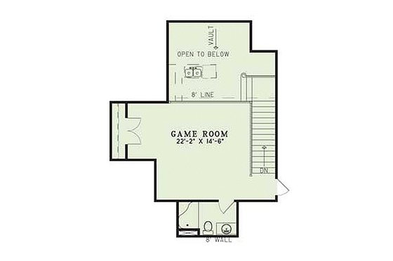 Floor Plan - Upper Floor for Southern House Plan #17-238 - 3 bed, 4.5 bath
