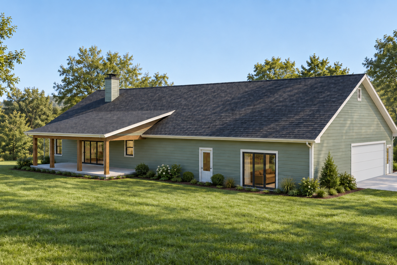 House Blueprint - Exterior - Other Elevation 2 for Farmhouse House Plan #923-520 - 4 bed, 3 bath