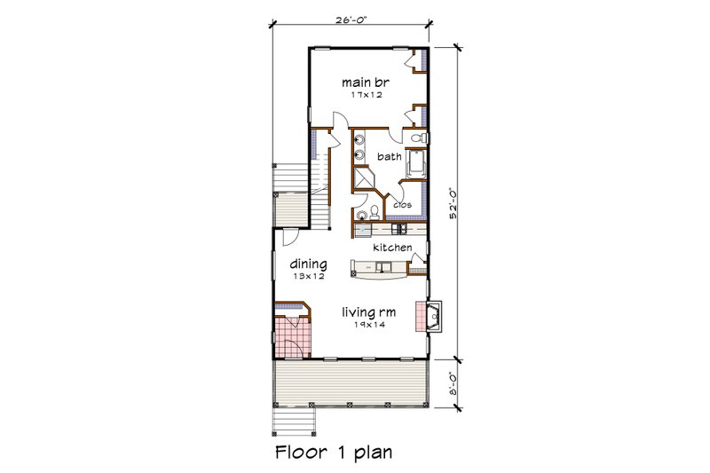 Home Plan - Floor Plan - Main Floor for Craftsman House Plan #79-355 - 4 bed, 3.5 bath