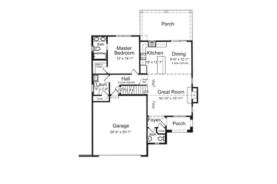 Floor Plan - Main Floor for Cottage House Plan #46-498 - 3 bed, 2.5 bath