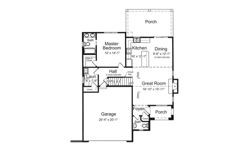 Dream House Plan - Floor Plan - Main Floor for Cottage House Plan #46-498 - 3 bed, 2.5 bath